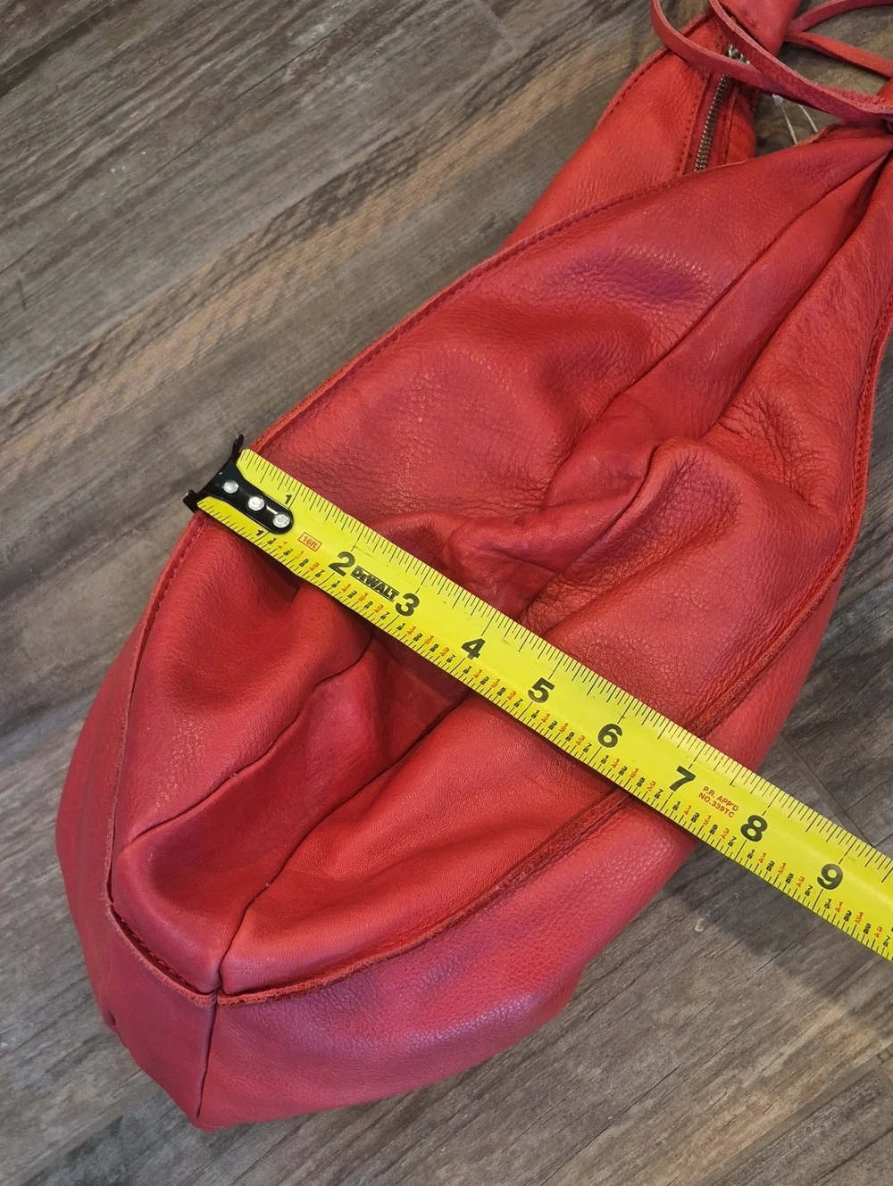 Christopher Kon Coral Red Genuine Leather Braided Handle Hobo Shoulder Bag